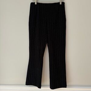 GAP Charcoal Black Pinstripe Cropped Flare Trousers Dress‎ Pants Sz 6